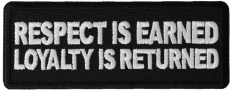 Respect is Earned Loyalty is Returned Patch